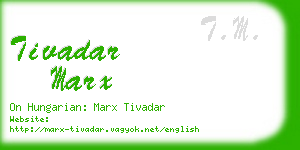 tivadar marx business card